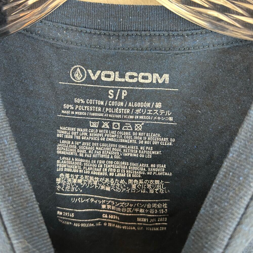 Volcom Mens T-Shirt Size Small Blue Palm Trees - Picture 5 of 5